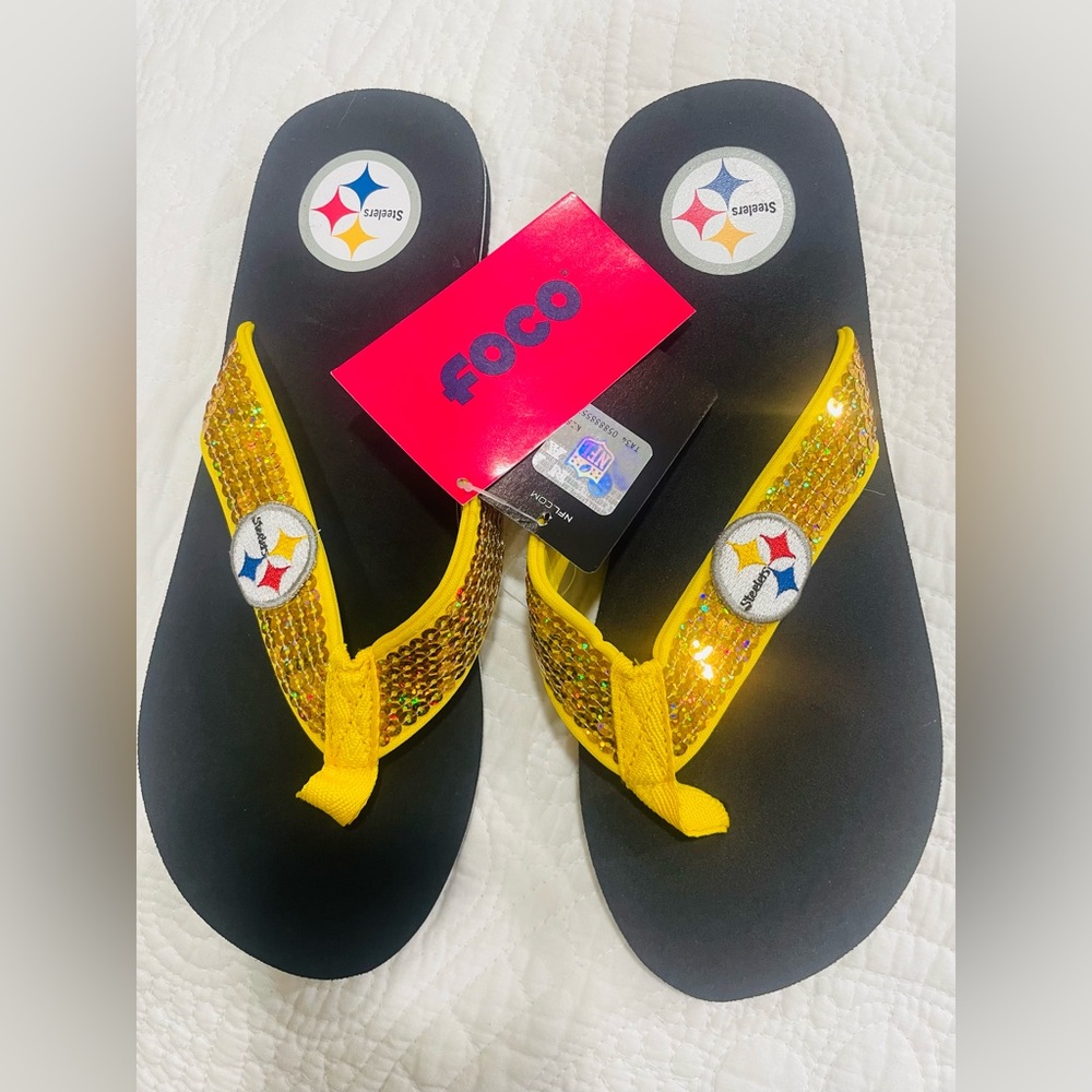 Pittsburgh Steelers Womens
Sequin Flip Flop